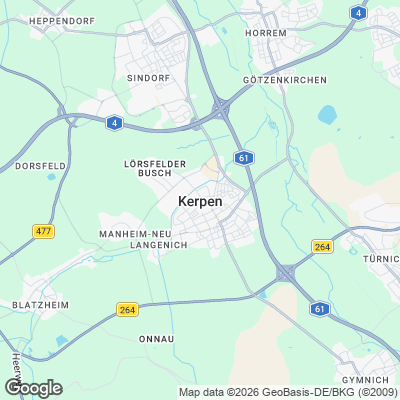 Karte von Kerpen und Umgebung