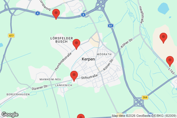Karte mit Entrümpelungsaufträgen in Kerpen