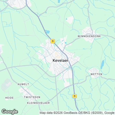 Karte von Kevelaer und Umgebung