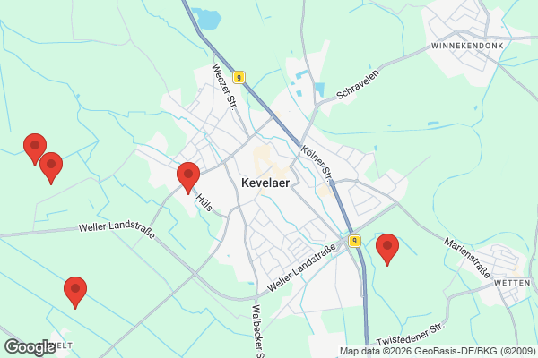 Karte mit Entrümpelungsaufträgen in Kevelaer