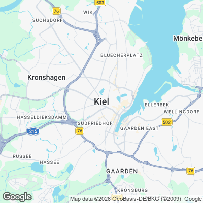 Karte von Kiel und Umgebung