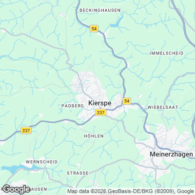 Karte von Kierspe und Umgebung