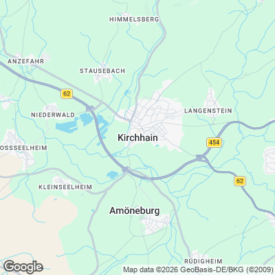 Karte von Kirchhain und Umgebung