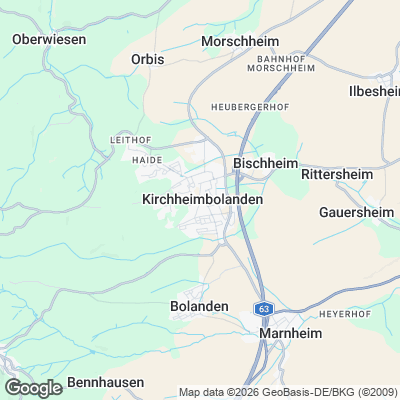 Karte von Kirchheimbolanden und Umgebung