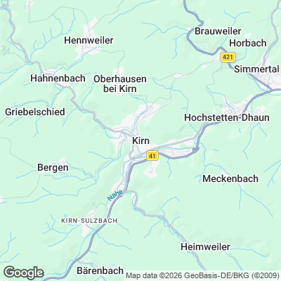 Karte von Kirn und Umgebung