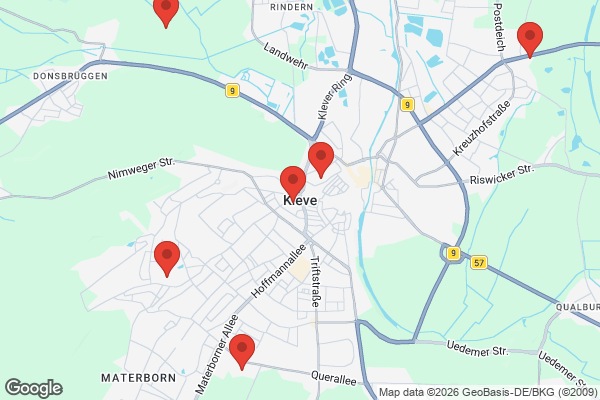 Karte mit Entrümpelungsaufträgen in Kleve