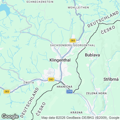 Karte von Klingenthal und Umgebung