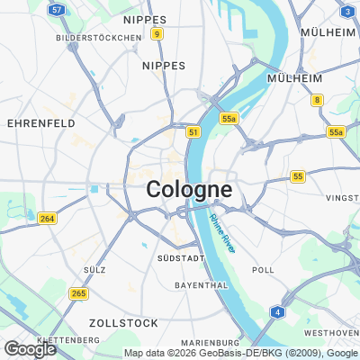 Karte von Köln und Umgebung