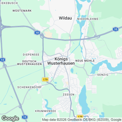 Karte von Königs Wusterhausen und Umgebung