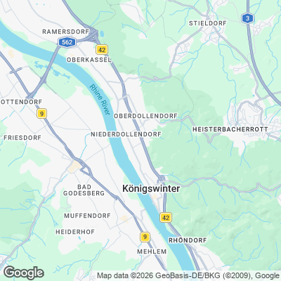 Karte von Königswinter und Umgebung