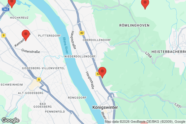 Karte mit Entrümpelungsaufträgen in Königswinter