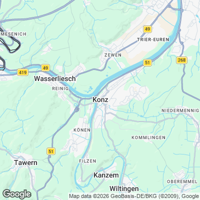 Karte von Konz und Umgebung