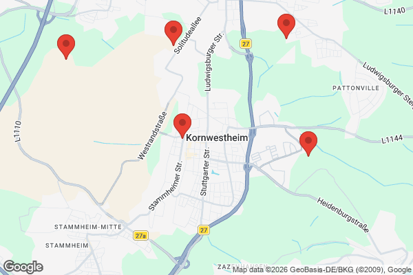 Karte mit Entrümpelungsaufträgen in Kornwestheim