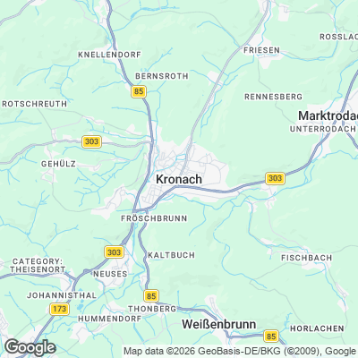 Karte von Kronach und Umgebung