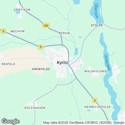 Karte von Kyritz und Umgebung