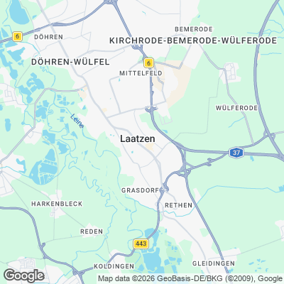 Karte von Laatzen und Umgebung