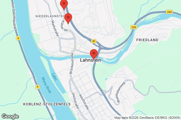 Karte mit Entrümpelungsaufträgen in Lahnstein