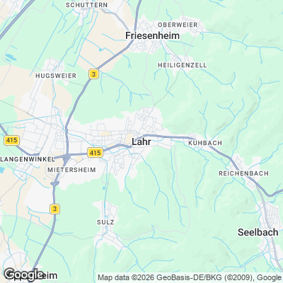 Karte von Lahr und Umgebung