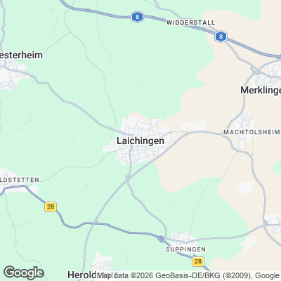 Karte von Laichingen und Umgebung
