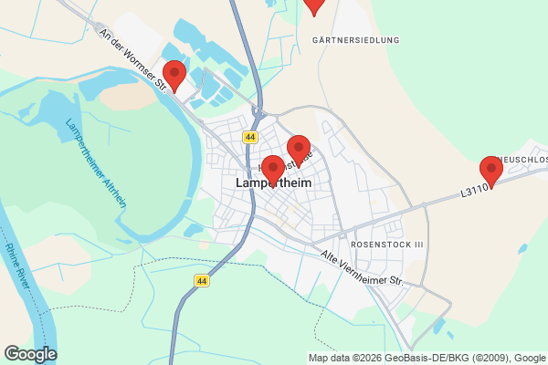 Karte mit Entrümpelungsaufträgen in Lampertheim