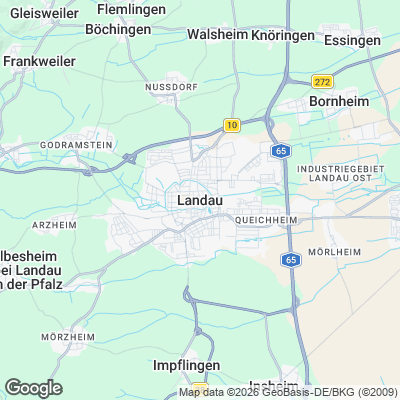 Karte von Landau (Pfalz) und Umgebung