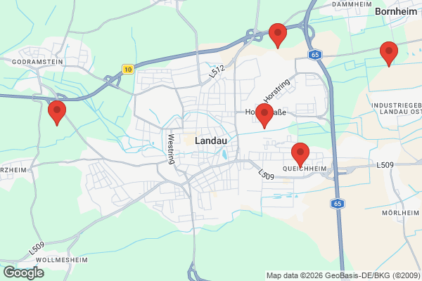 Karte mit Entrümpelungsaufträgen in Landau (Pfalz)