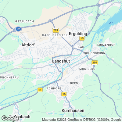 Karte von Landshut und Umgebung
