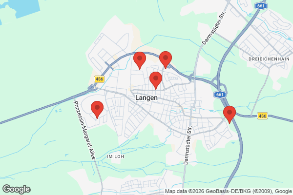 Karte mit Entrümpelungsaufträgen in Langen (Hessen)