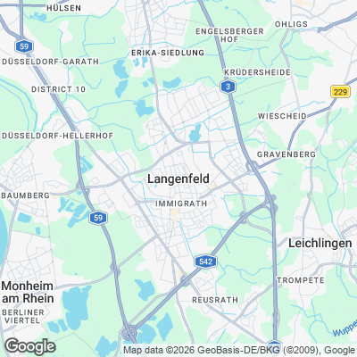 Karte von Langenfeld und Umgebung