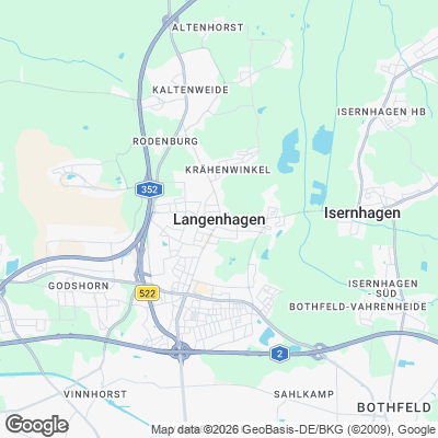 Karte von Langenhagen und Umgebung