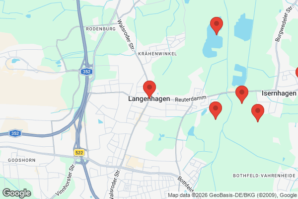 Karte mit Entrümpelungsaufträgen in Langenhagen