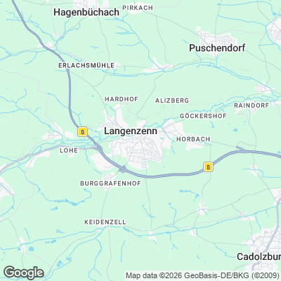 Karte von Langenzenn und Umgebung