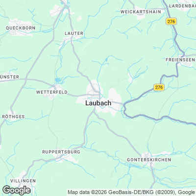Karte von Laubach und Umgebung
