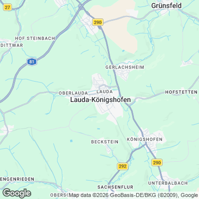 Karte von Lauda-Königshofen und Umgebung