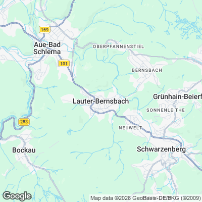 Karte von Lauter-Bernsbach und Umgebung