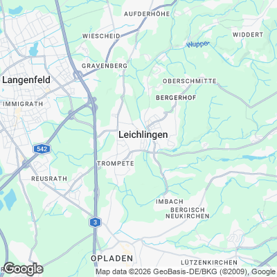 Karte von Leichlingen und Umgebung