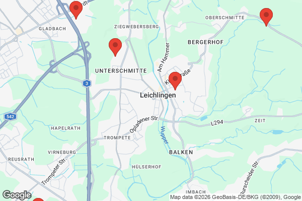 Karte mit Entrümpelungsaufträgen in Leichlingen
