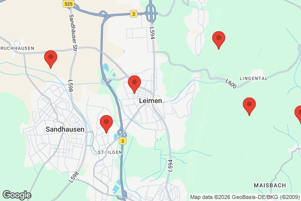 Karte mit Entrümpelungsaufträgen in Leimen
