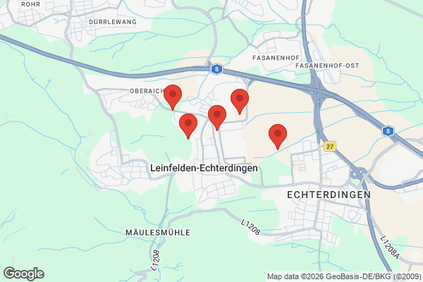 Karte mit Entrümpelungsaufträgen in Leinfelden-Echterdingen