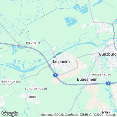 Karte von Leipheim und Umgebung