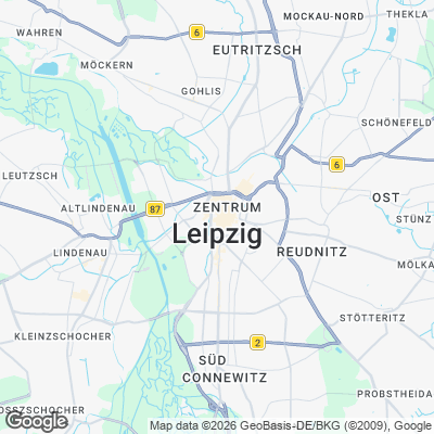 Karte von Leipzig und Umgebung