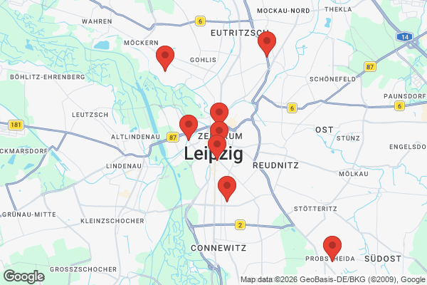 Karte mit Entrümpelungsaufträgen in Leipzig