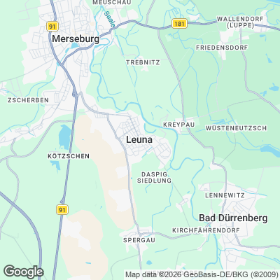 Karte von Leuna und Umgebung