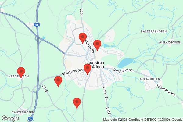 Karte mit Entrümpelungsaufträgen in Leutkirch im Allgäu