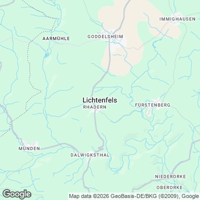 Karte von Lichtenfels und Umgebung