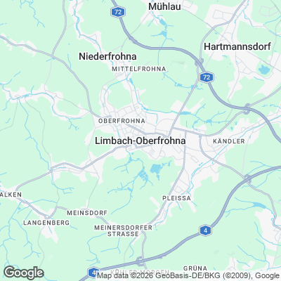 Karte von Limbach-Oberfrohna und Umgebung