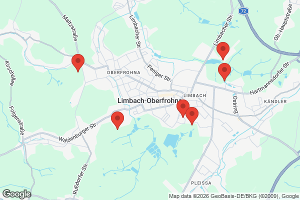 Karte mit Entrümpelungsaufträgen in Limbach-Oberfrohna