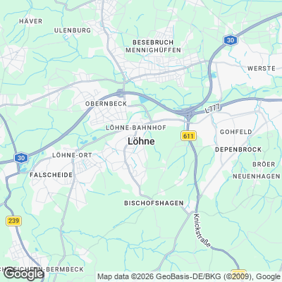 Karte von Löhne und Umgebung