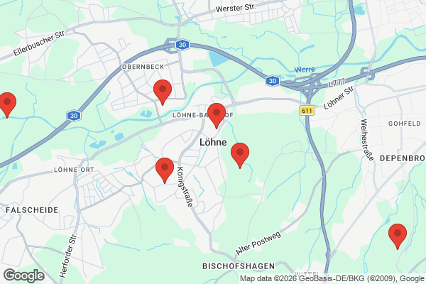 Karte mit Entrümpelungsaufträgen in Löhne