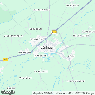 Karte von Löningen und Umgebung